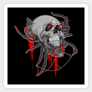 Haunted Gothic Spider Skull Sticker